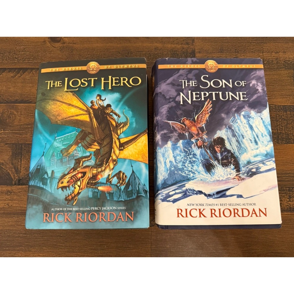 Rick Riordan Heroes of Olympus Lot 2 HC First Edition Lost Hero Son of Neptune